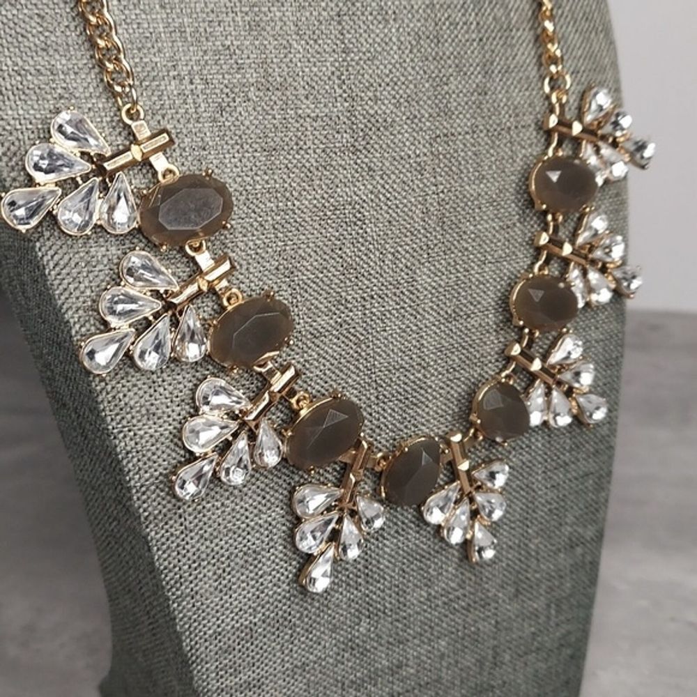 Taupe rhinestone necklace